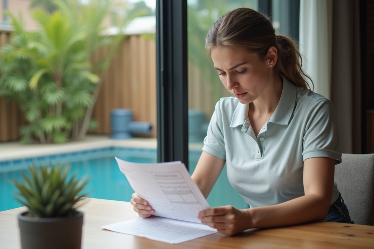 Femme regardant sa facture d