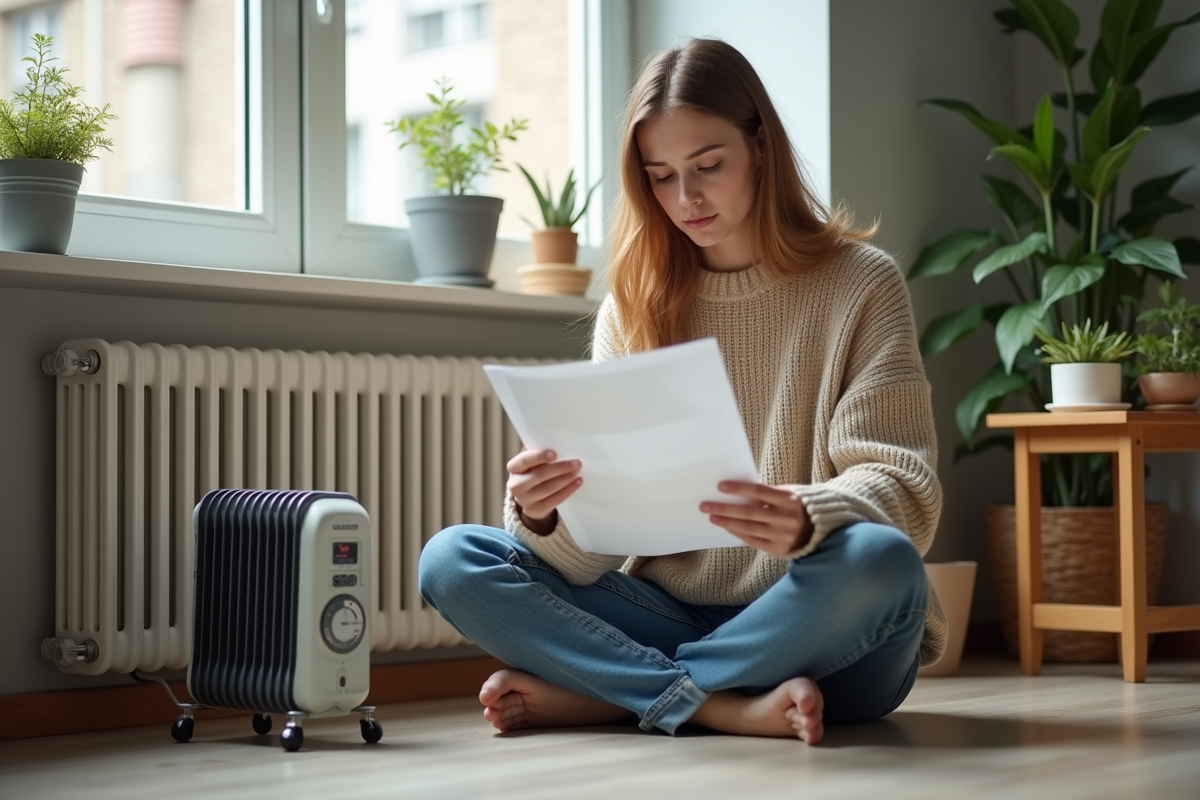 Jeune femme assise près d