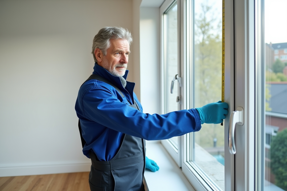 Installateur de fenetre en intérieur dans un salon moderne